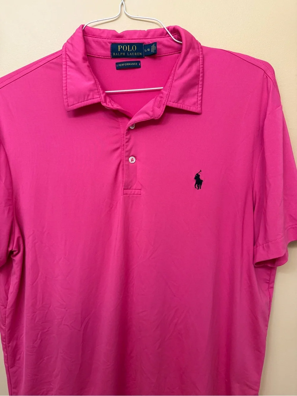 Ralph Lauren Men’s Bright Pink Polo with Black Logo